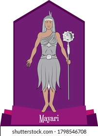 Illustration vector isolated of philippine mythical goddess, Mayari, Moon deity.