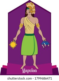 Illustration vector isolated of philippine mythical god, Mapulon, seasons and weather deity.