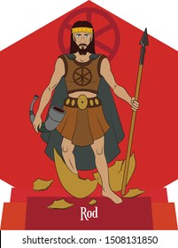 Illustration vector isolated of Slavic Mythical god, Rod, creator god, main god.