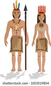 Illustration vector isolated of Tikunas, Colombian native people indigenous