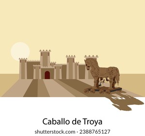 Illustration vector isolated of Troy Horse, Toy history.