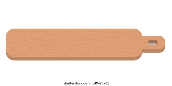 Illustration vector isolated of wood cutting board on white background.