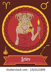 Illustration vector isolated of zodiac sing, Aries.