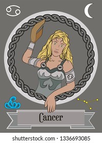 Illustration vector isolated of zodiac sing Cancer.