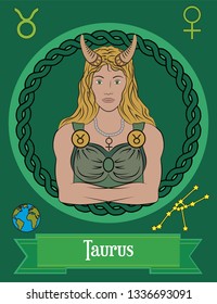 Illustration vector isolated of zodiac sing Taurus.