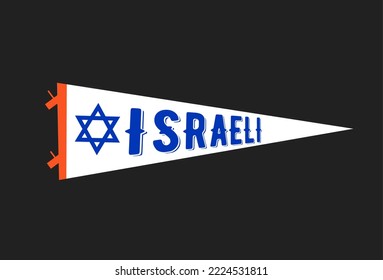 illustration vector of israeli pennant flag symbol,perfect for print,apparel,identity,etc.
