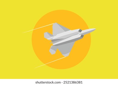 Una ilustración y Vector de un avión a reacción, perfecto para usar como fondo de escritorio, un ícono o decoración de pared.