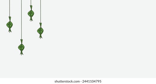 illustration vector of ketupat with coppy space background