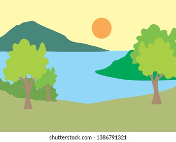 illustration vector kid draw plat lanscape