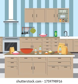Illustrationsvektor des Küchenraums
