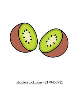 Illustration vector kiwi fruit slices
