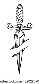 Illustrationsmesser, schwarz-weiß