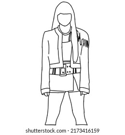 Illustration vector of Kpop fashion stage. idols of Koreans performing. K-pop female fashion idol. A girl in their performance outfit with a girl crush concept