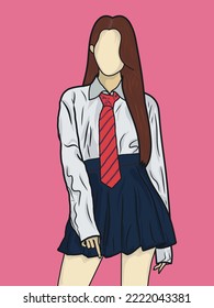 Illustration vector of Kpop fashion stage. idols of Koreans performing. K-pop female fashion idol. female singer who is singing wearing beautiful clothes