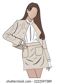 Illustration vector of Kpop fashion stage. idols of Koreans performing. K-pop female fashion idol. female singer who is singing wearing beautiful clothes