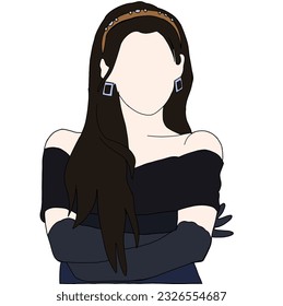 Illustration vector of Kpop fashion stage. idols of Koreans performing. K-pop female fashion idol. female singer who is singing wearing beautiful clothes