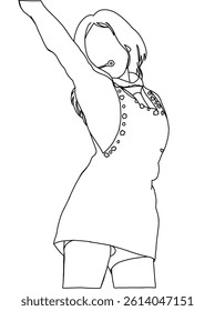 Illustration vector of Kpop fashion stage. idols of Koreans performing. K-pop female fashion idol. female singer who is singing wearing beautiful clothes