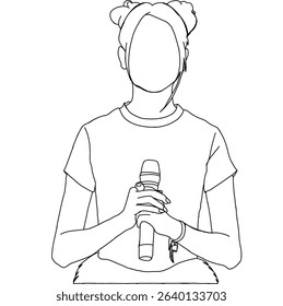Illustration vector of Kpop fashion stage. idols of Koreans performing. K-pop female fashion idol. female singer who is singing wearing beautiful clothes