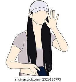 Illustration vector of Kpop street fashion. Street idols of Korea. K-pop female fashion idol. In casual clothes before entering the music show organizer's tv building
