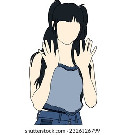 Illustration vector of Kpop street fashion. Street idols of Korea. K-pop female fashion idol. In casual clothes before entering the music show organizer's tv building