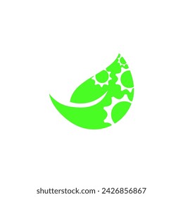 Illustration vector of leaf with gear on it