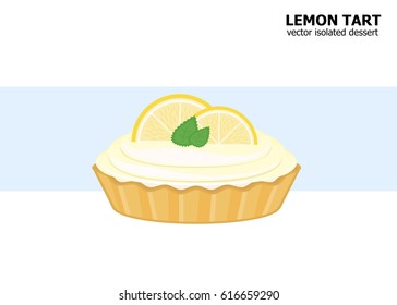 Illustration vector  of lemon mini tart isolated on  white background.