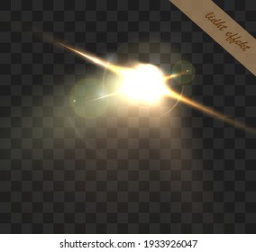  Illustration of Vector Lens Flare Effect. Transparent Vector Glow Lens Flare Ray Effect. Futuristic Interface Technology Infographic Template