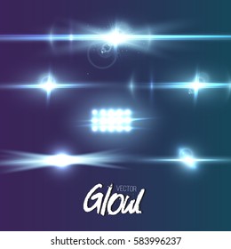 Illustration of Vector Lens Flare Effect. Futuristic Interface Infographic Template. Vector Glow Lens Flare Ray Effect