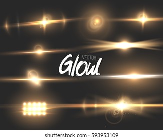 Illustration of Vector Lens Flare Effect. Transparent Vector Glow Lens Flare Ray Effect. Futuristic Interface Technology Infographic Template