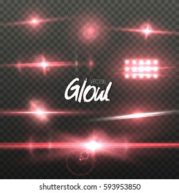 Illustration of Vector Lens Flare Effect. Transparent Vector Glow Lens Flare Ray Effect. Vector EPS10 Bright Sunflare Explosion Template