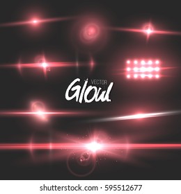 Illustration of Vector Lens Flare Effect. Transparent Vector Glow Lens Flare Ray Effect. Futuristic Interface Technology Infographic Template