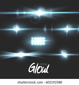 Illustration of Vector Lens Flare Effect. Transparent Vector Glow Lens Flare Ray Effect. Futuristic Interface Technology Infographic Template