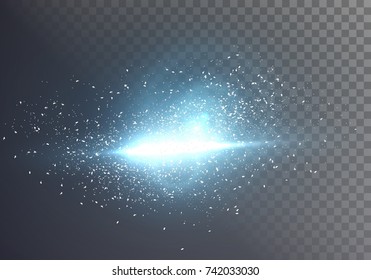 Illustration of Vector Lens Flare. Realistic Vector Flare Glow Effect
