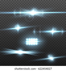 Illustration of Vector Lens Flare. Transparent Vector Lens Flare Effect Set