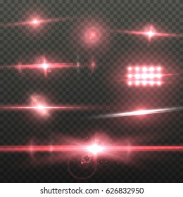 Illustration of Vector Lens Flare. Transparent Vector Lens Flare Effect Set. Bright Sunflare Explosion Template