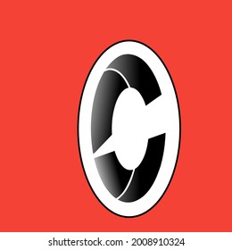 Ilustración vector de letra C o logotipo C rojo negro 