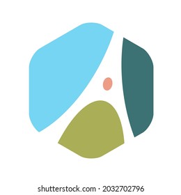 Illustration vector of letter a logo with hexagonal. Perfect for logo for company with letter a, for children, for school, kindergarten, playing, etc.