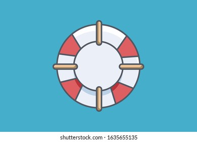 Illustration Vector of life vest flat design Perfect for web design,banner,Presentation design eps 10