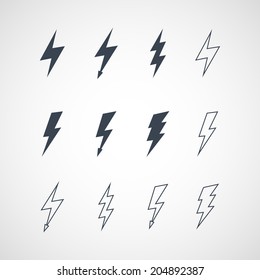 Illustration of vector lightning icon set