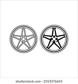 Illustration of vector line art design for motorbike rims, or motorbike spare parts, for design and other purposes