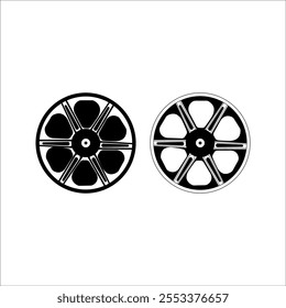 Illustration of vector line art design for motorbike rims, or motorbike spare parts, for design and other purposes