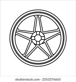 Illustration of vector line art design for motorbike rims, or motorbike spare parts, for design and other purposes