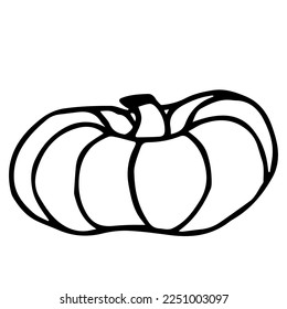 esquema de halloween de la calabaza del otoño de la línea vectorial de ilustración