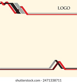 encabezado y pie de página de la línea de Vector de ilustración para el documento. Eps10