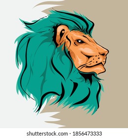 ilustración vector de gran logo de león con estilo abstracto
