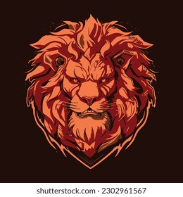 Illustration vector of a lion head