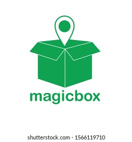 Illustration vector of location icon pop up from a box can be used for android application logo, delivery business company logo or other promotional material