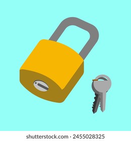 Illustration vector of lock and key good for design and etc