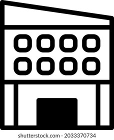 ilustración vectorial y logo Estilo dualtone Building. en el fondo blanco. Signo de iconos de la colección moderna para el concepto móvil y el diseño de aplicaciones web. El diseño es perfecto.