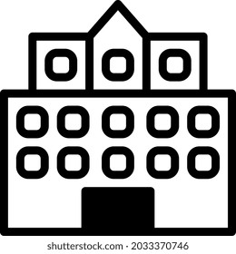 ilustración vectorial y logo Estilo dualtone Building. en el fondo blanco. Signo de iconos de la colección moderna para el concepto móvil y el diseño de aplicaciones web. El diseño es perfecto.